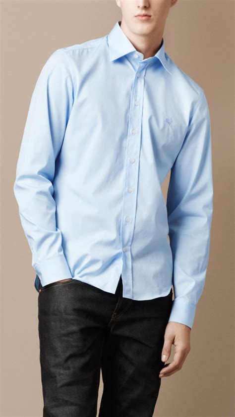 blue burberry collar shirt|authentic Burberry shirt.